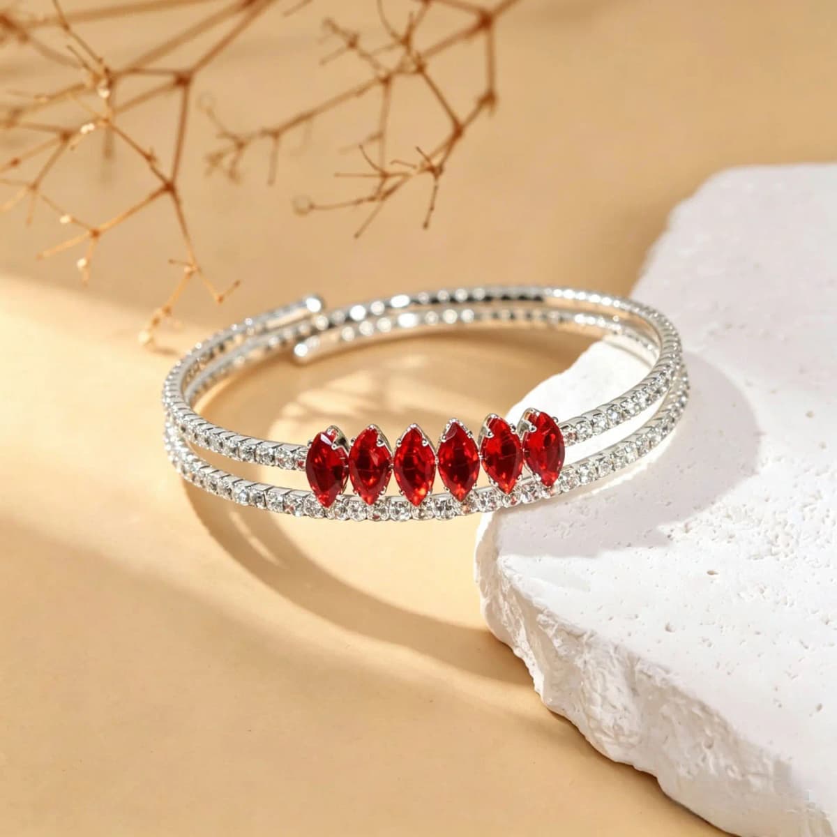 Light Luxury Bracelet Micro Inlaid Rectangle Rhinestones Dual Layer Arrangement Assorted Rich Color Exquisite Bracelet