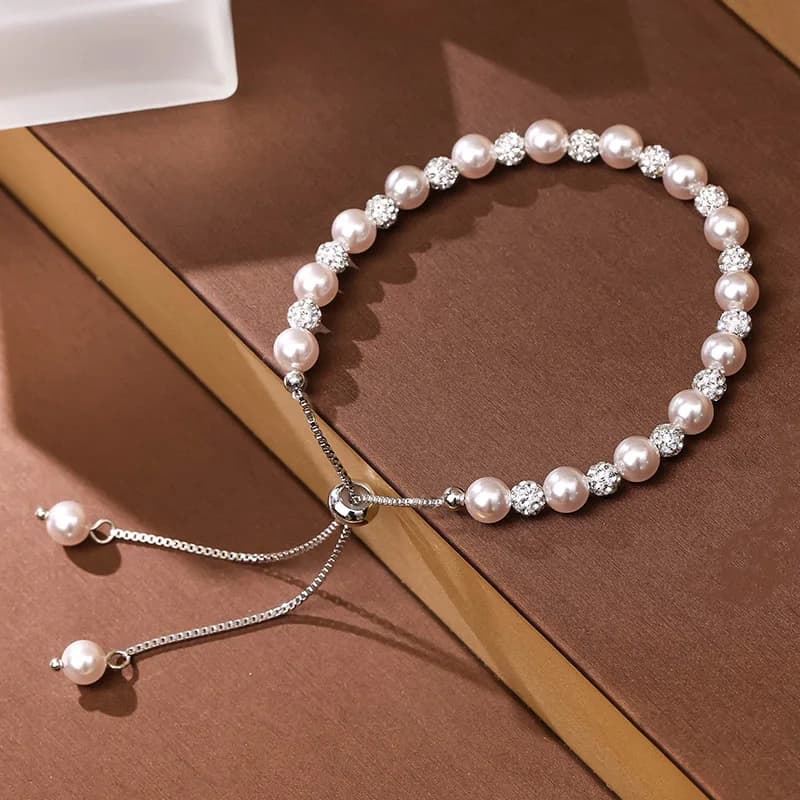 Rose-colored Baby's Breath Round Pearl U Shape Beaded Planet Light Luxury High-end New Chinese Style Business Gift