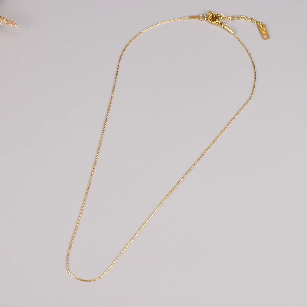 Necklace Stainless Steel 18k Pvd Gold Plated Light and Simple Minimalist Bare Chain Ultra-fine Fashion Gold Choker Necklace