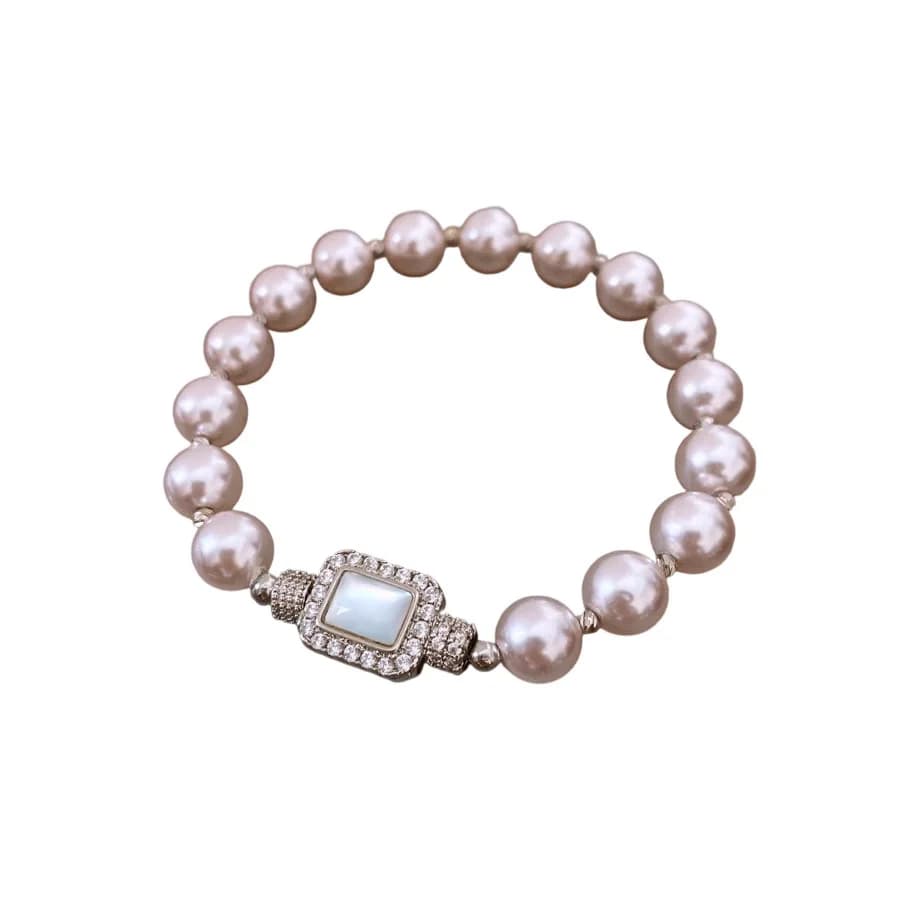 Square Clasp Pearl Bracelet French Retro Light Luxury Elegant Versatile Premium Minimalist Women's Jewelry Bracelets