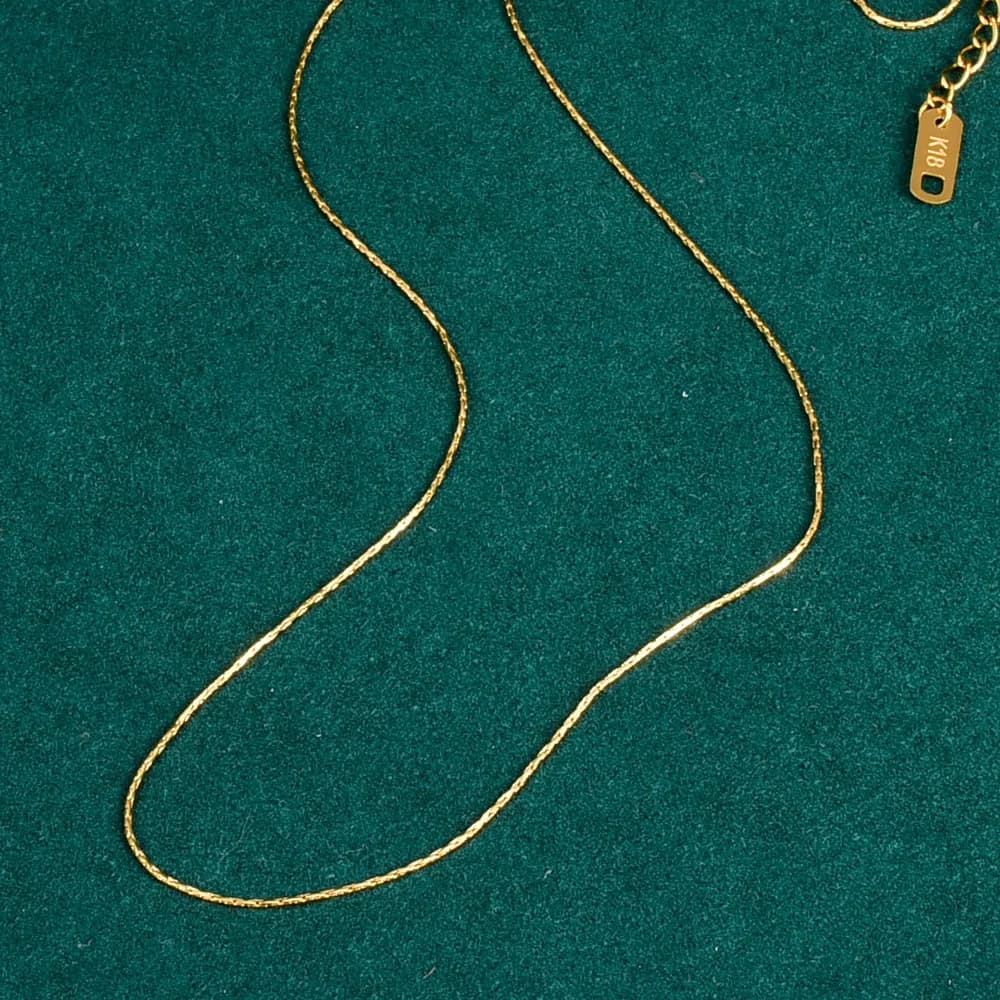 Necklace Stainless Steel 18k Pvd Gold Plated Light and Simple Minimalist Bare Chain Ultra-fine Fashion Gold Choker Necklace