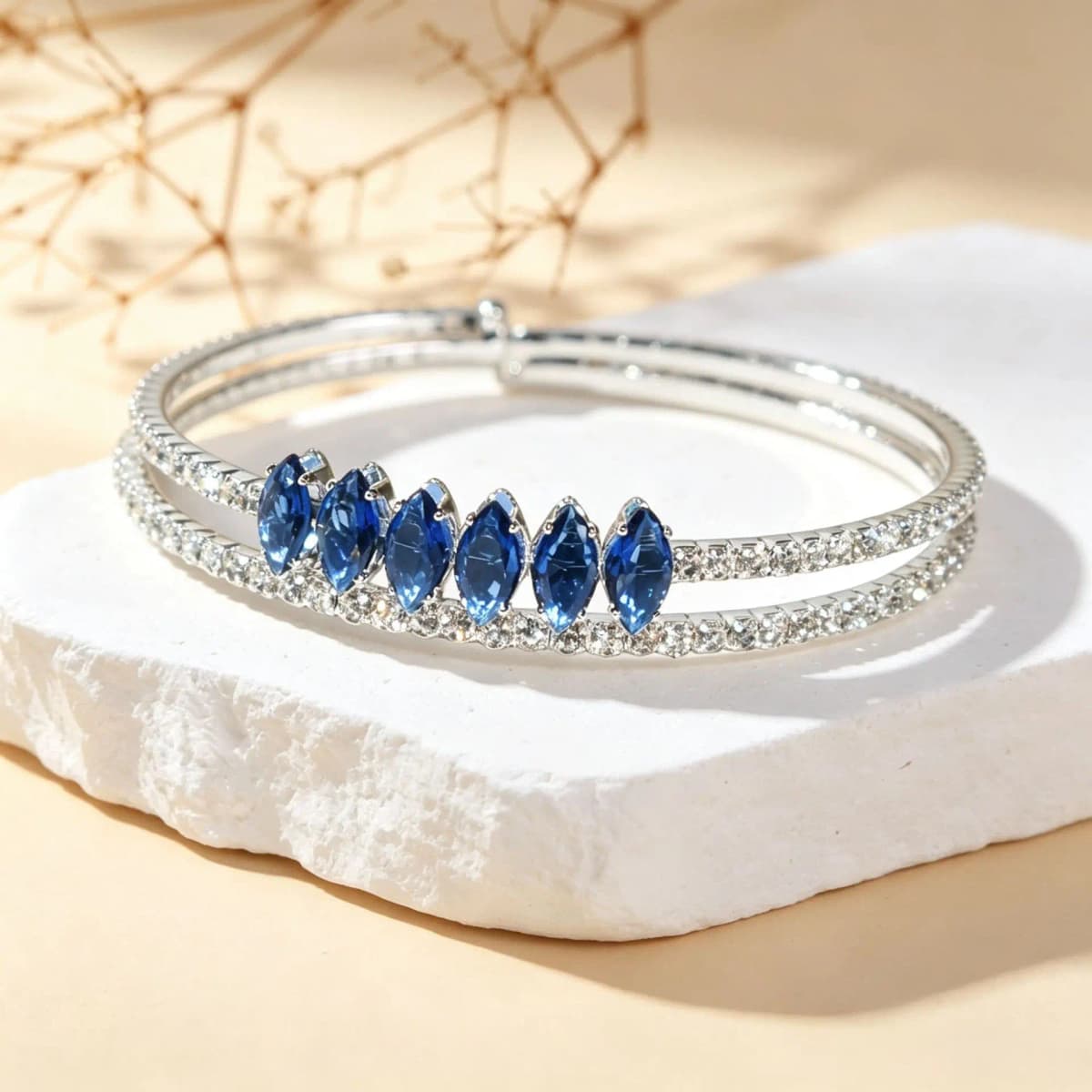 Light Luxury Bracelet Micro Inlaid Rectangle Rhinestones Dual Layer Arrangement Assorted Rich Color Exquisite Bracelet