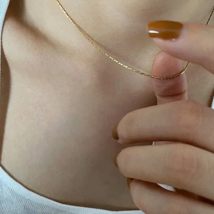 Necklace Stainless Steel 18k Pvd Gold Plated Light and Simple Minimalist Bare Chain Ultra-fine Fashion Gold Choker Necklace